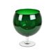 Grand vase en verre vert vintage 'brandy glass' soufflé à la bouche 26cm