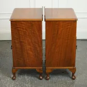 Art Deco Nightstands with Walnut Cabinet and Queen Anne Legs