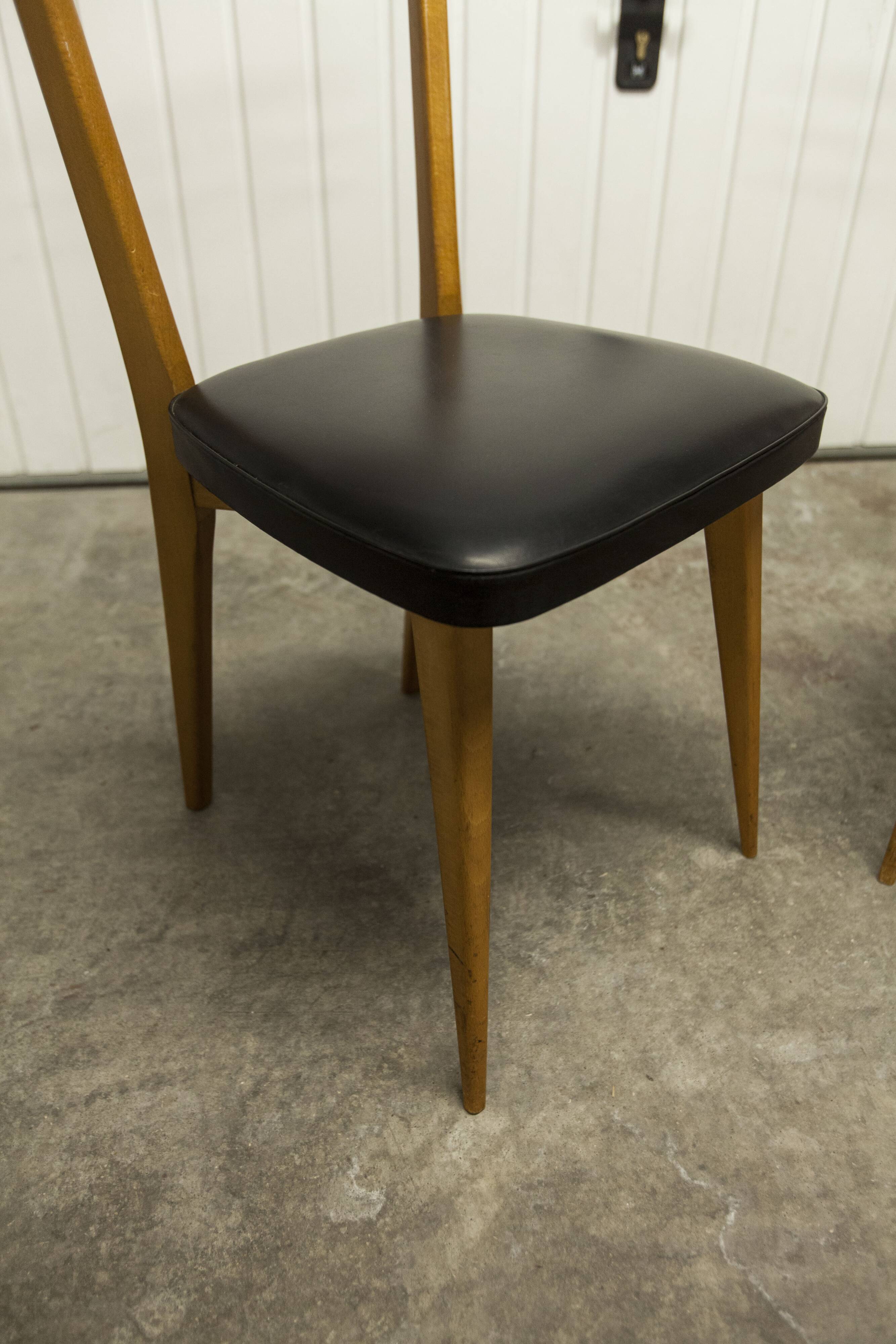 Pair of Scandinavian 1960 beech chairs