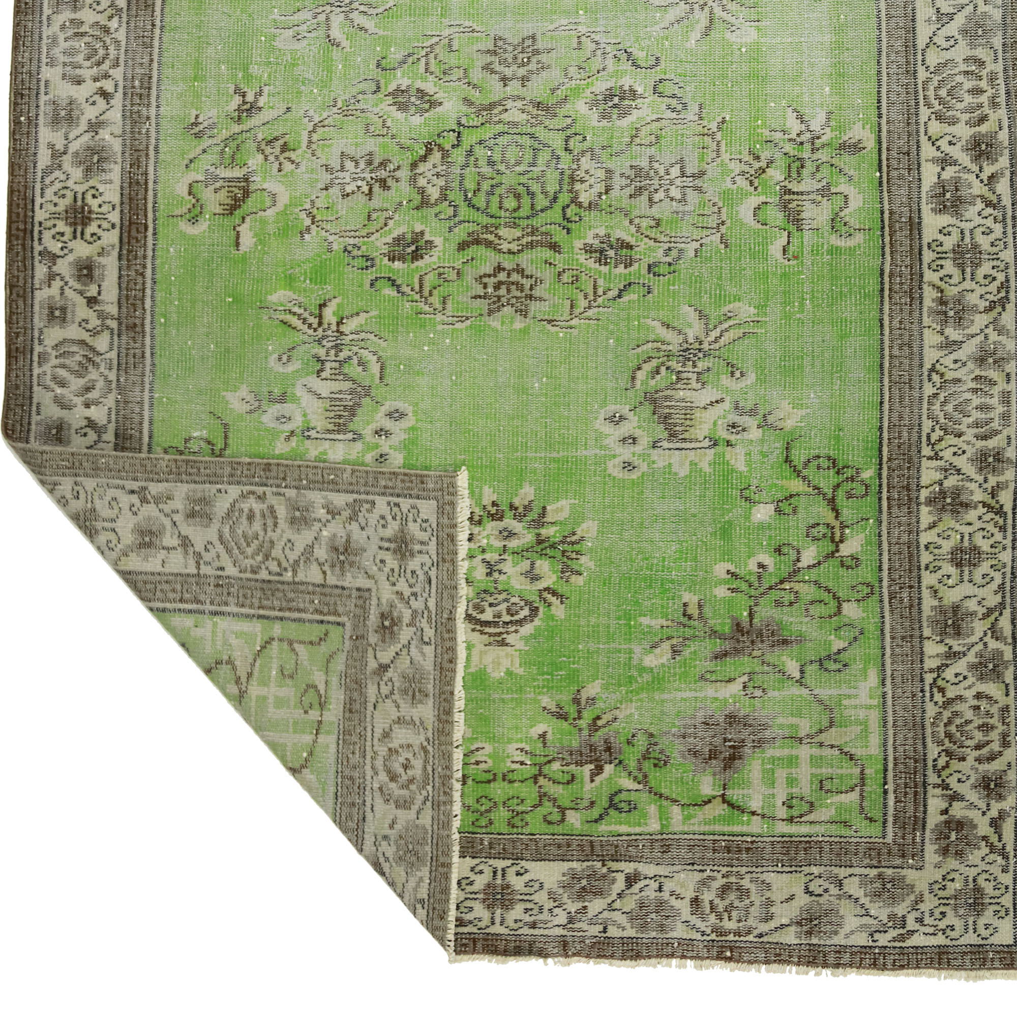 Anatolian handmade vintage rug 275 cm x 186 cm