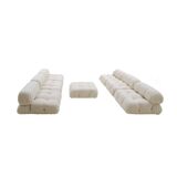 Mid Century by Mario Bellini Italian Camaleonda White Bouclé Fabric Modular Sofa