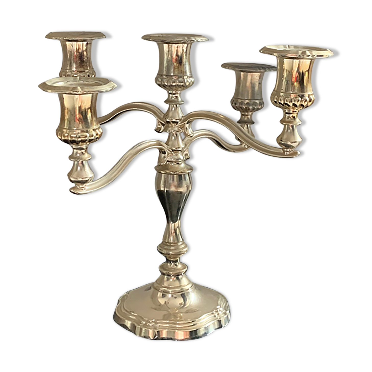 Silver metal candlestick