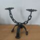 Brutalist wrought iron chandelier