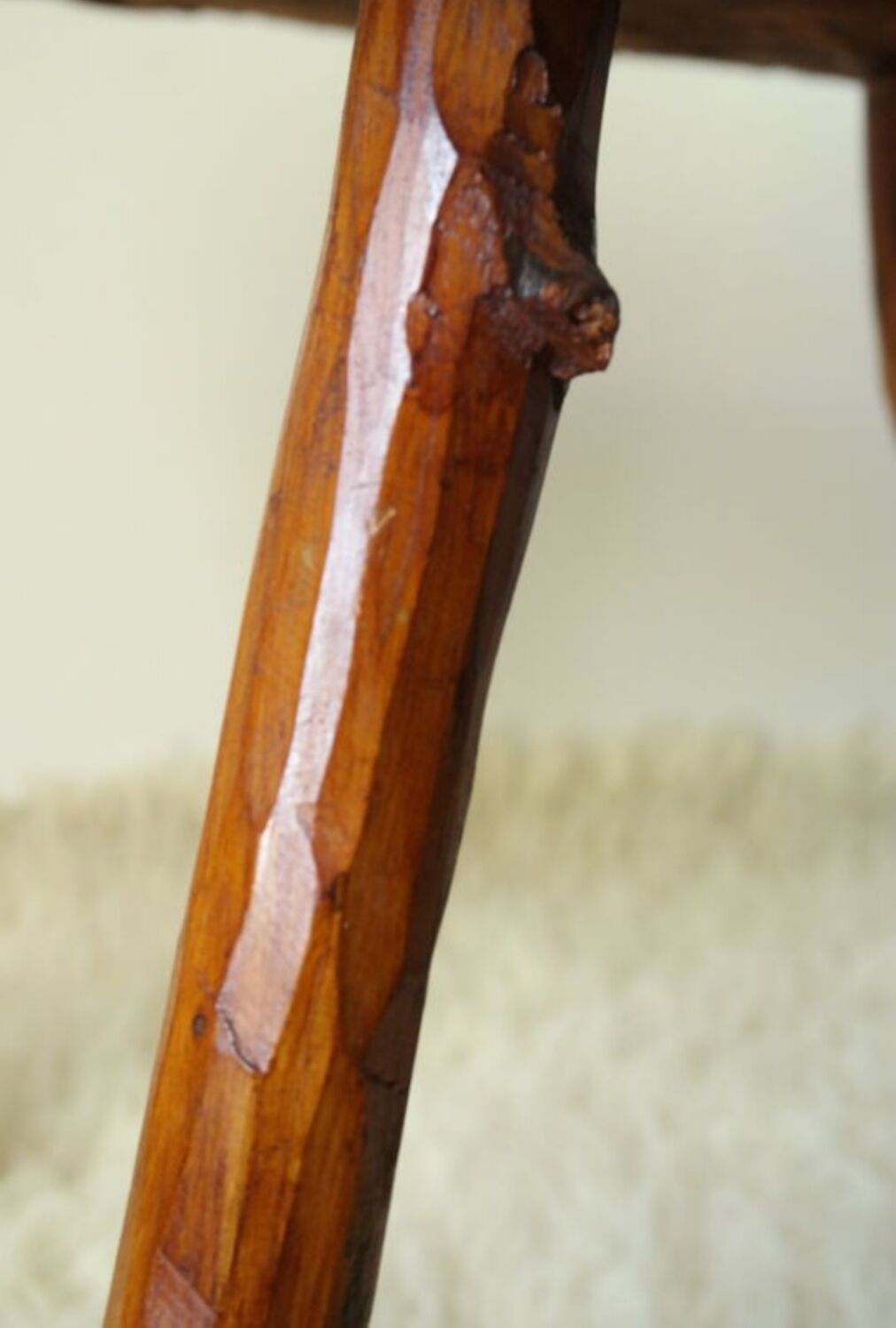 Side table, low brutalist made from tree stump.