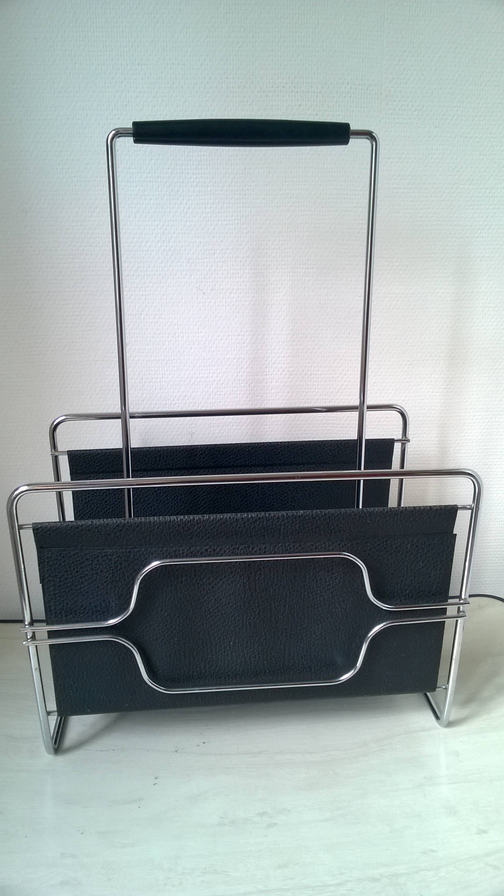 Vintage modernist magazine rack by Eric Hoglund Sweden 1970