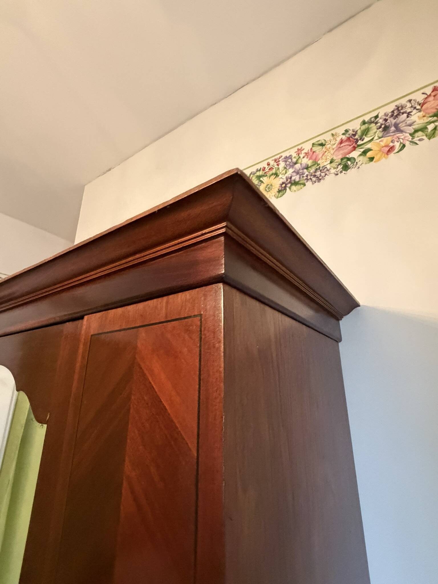 Mahogany inlaid wardrobe with a mirror