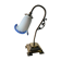 Art deco bronze lamp and its white and blue glass paste tulip 40x30