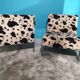 Pair french design drivers 1970 feet chrome tissue cowhide