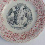 3 talking dessert plates earthenware from Gien the language of flowers n°', 5 and 6 diam 20 cm