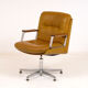 Vaghi leather, aluminium and teak office chair 1970s
