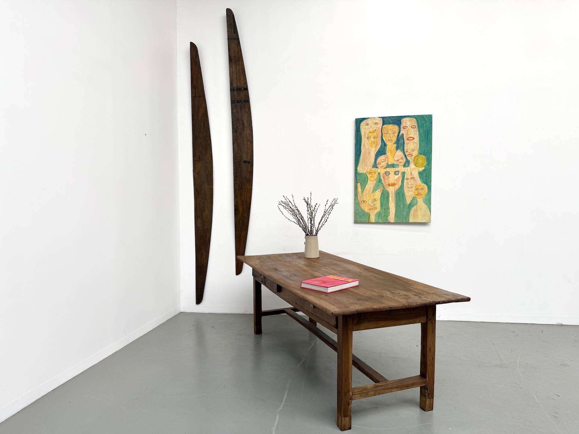 French farmhouse table in solid walnut, circa 1920