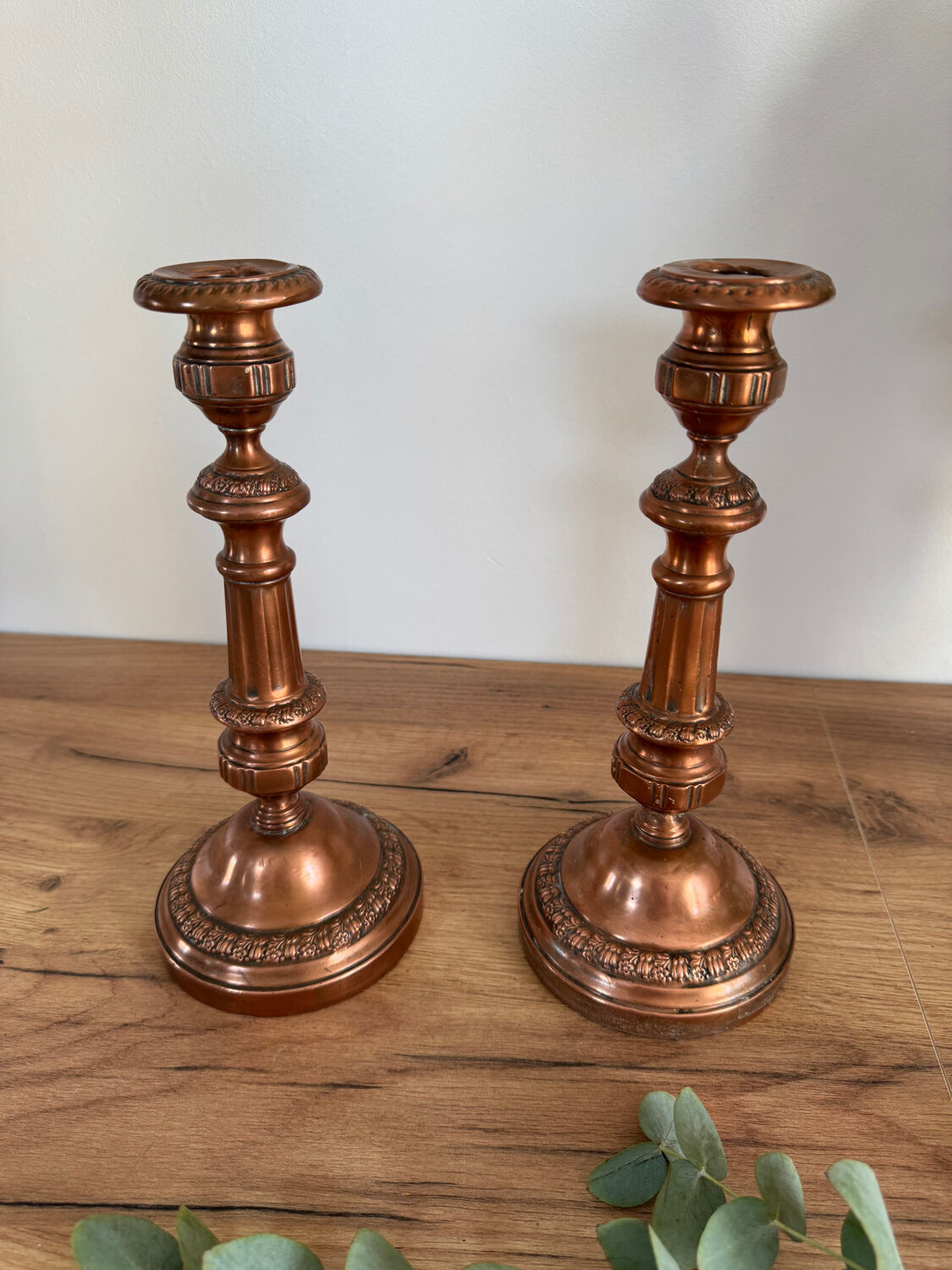 Vintage copper candlesticks