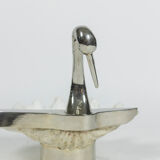 Binazzi House Swan in shell and silver bronze, circa 1970