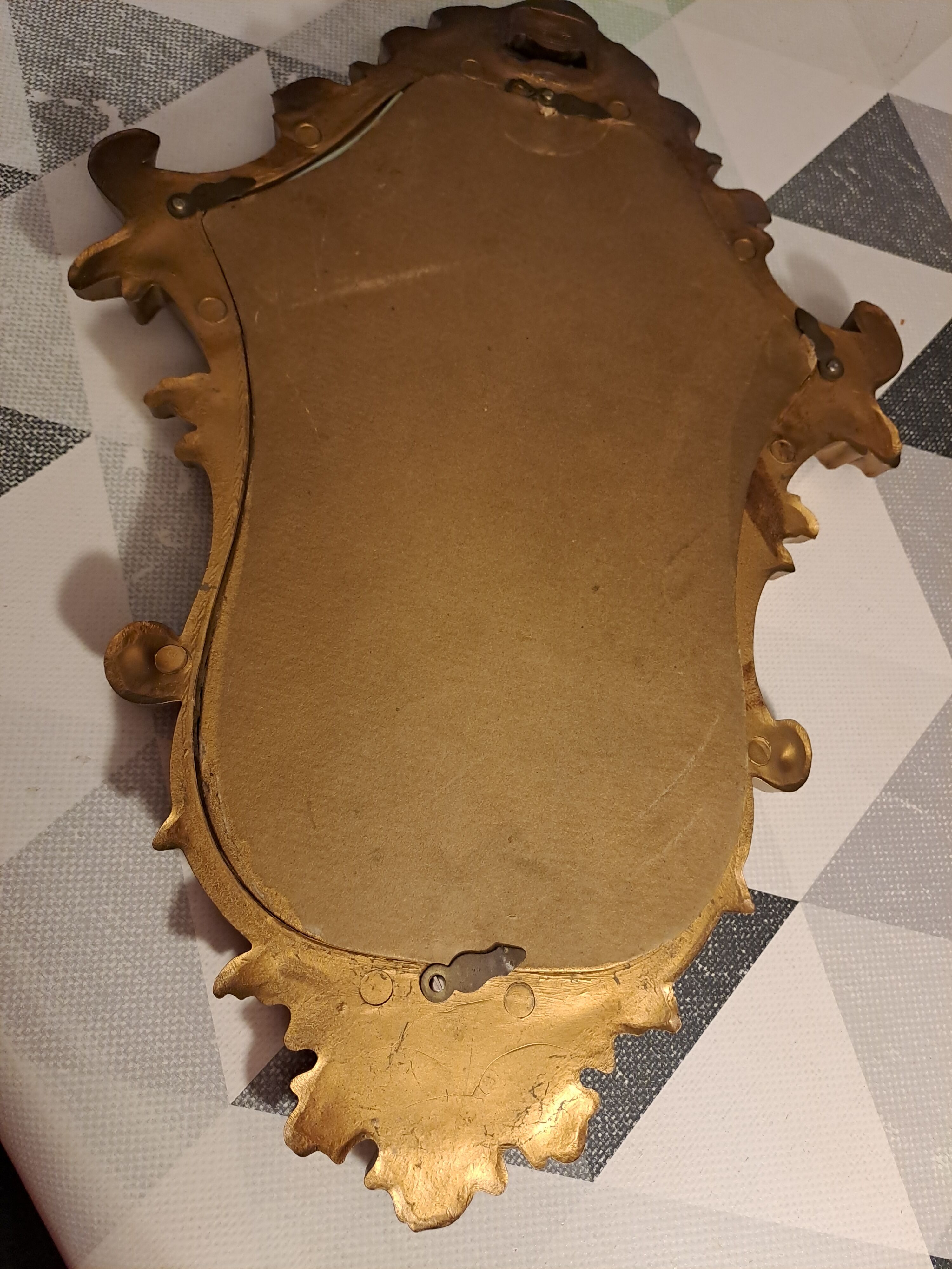 Baroque style mirror gilded wood glass vintage decoration