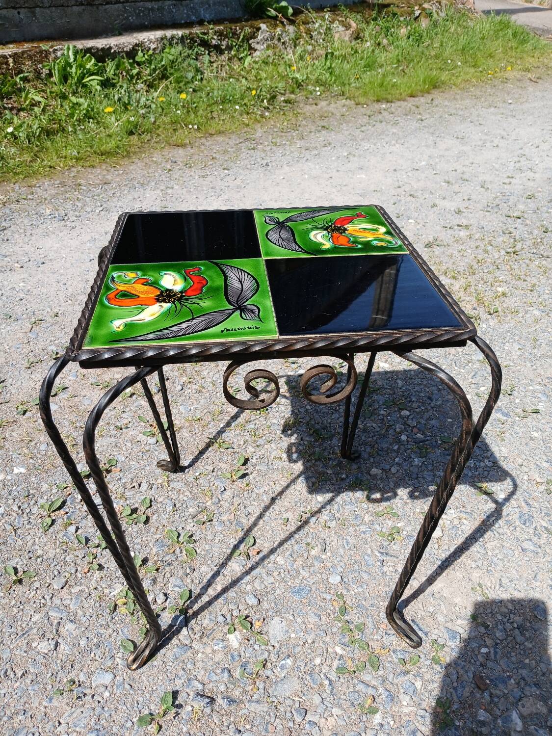 Vintage wrought iron table Vallauris