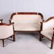 Biedermeier Seating Set in Walnut and Ebony, Austria, 1820s, Set of 3