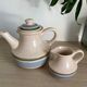 Teapot and milk jug Gien Faïencerie
