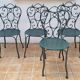 Set of 4 antique garden chairs in wrought iron from 1900.