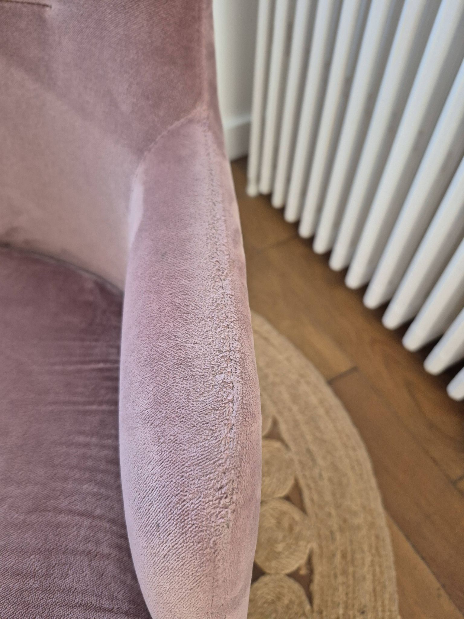 Armchair torre 1961 – model da vinci 02 – pale pink velvet