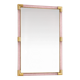 Elegant Modern Pink and Gold Mirror with Torchon Murano Glass Work