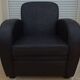 Black grey leather club chair - Very good condition
