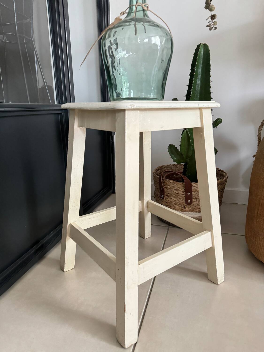 Old wooden painter's stool