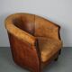 Vintage dutch cognac colored leather club chair