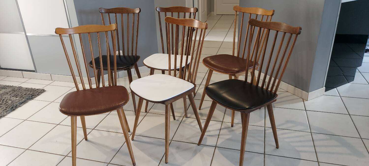 Set of 6 Menuet Baumann chairs 1970