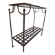 Console en fer forgé et verre, étagère treillis – vintage 70/80