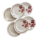 6 assiettes à dessert vintage Moulin des Loups décor floral bordeaux
