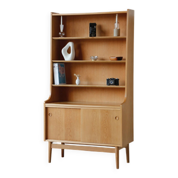 Renovated vintage Scandinavian oak library
