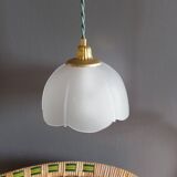 White frosted corolla nomad hanging lamp