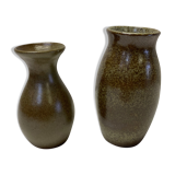 Ensemble de 2 vases en grès artisanal