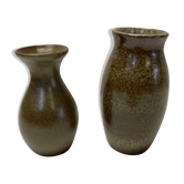 Ensemble de 2 vases en grès artisanal