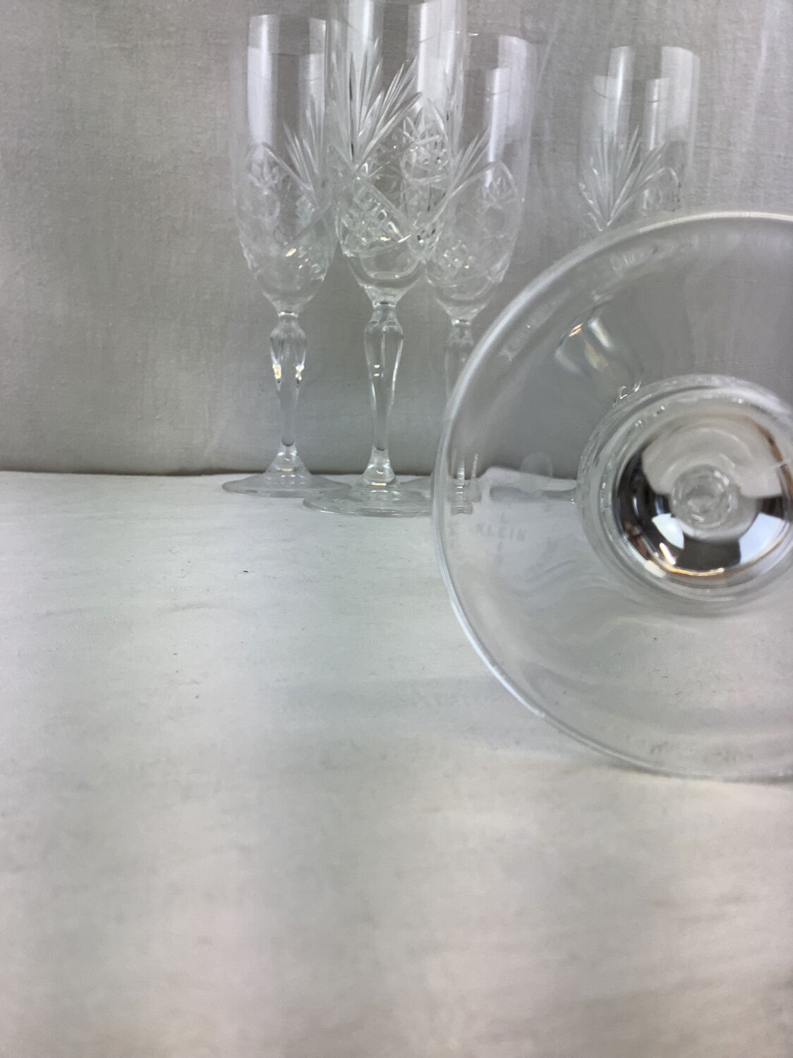 5 baccarat crystal flutes made in france