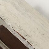 Wooden patinated in white footrest