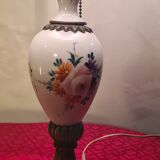 very elegant porcelain and bronze lamp, pull cord switch 50x30 very good e