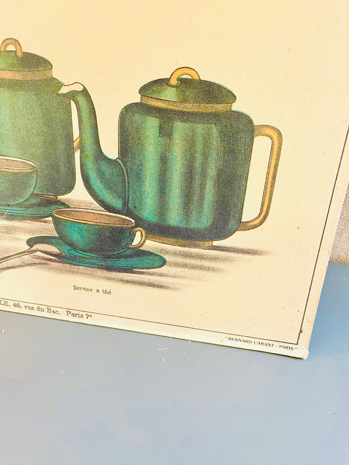 Vintage school poster tea – Émile Deyrolle Paris 1970s