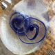 8 vintage blown glass plates with swirl decoration