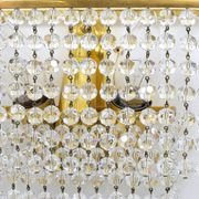 Pair of square wall sconces in gilded brass with hand-cut crystals, 1970s.