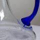 Bubble glass decanter with cobalt handle from Val de Pome Biot glassworks