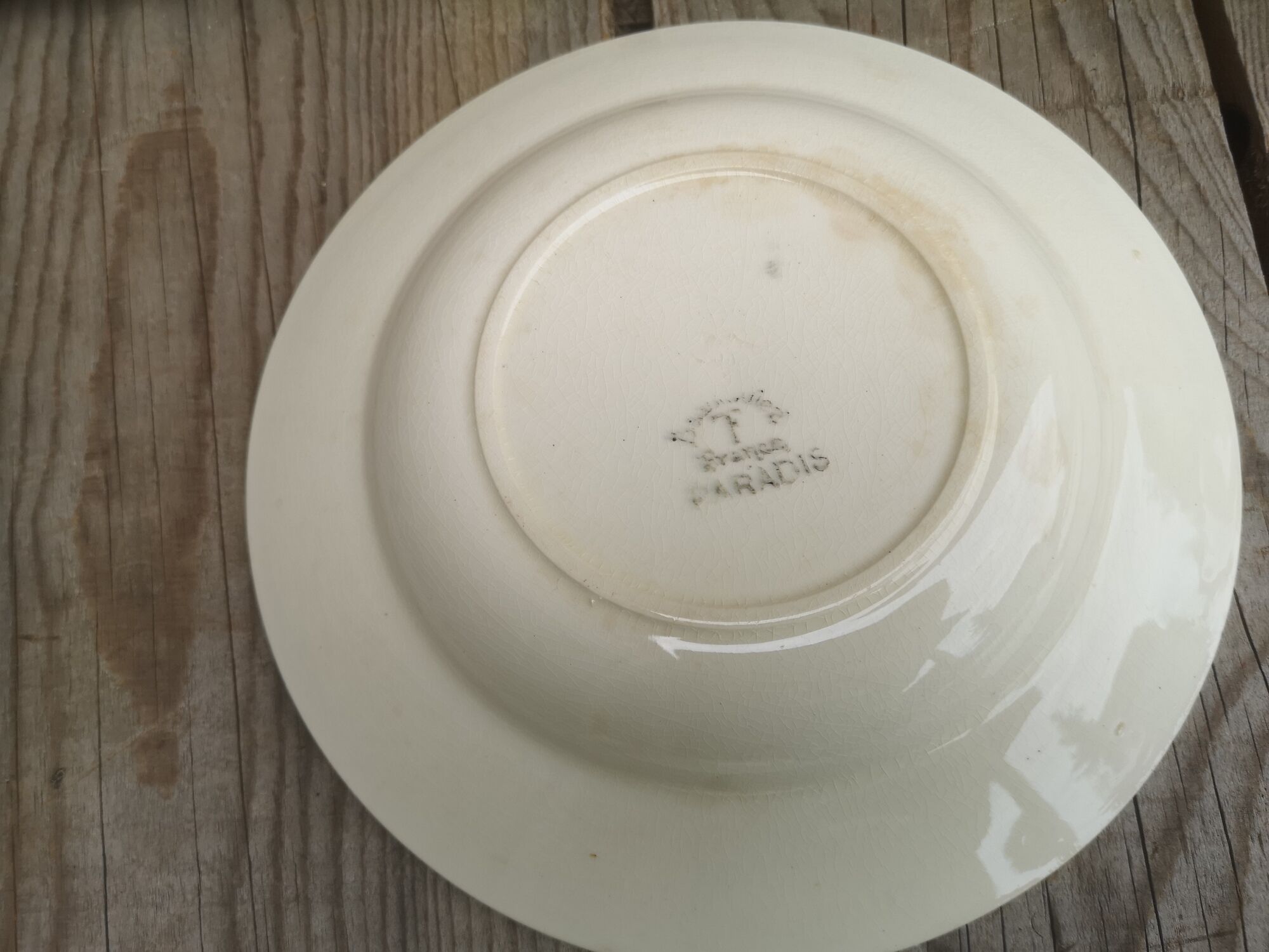 Set of 5 hollow plates signed Badonviller Collection Paradise bird décor