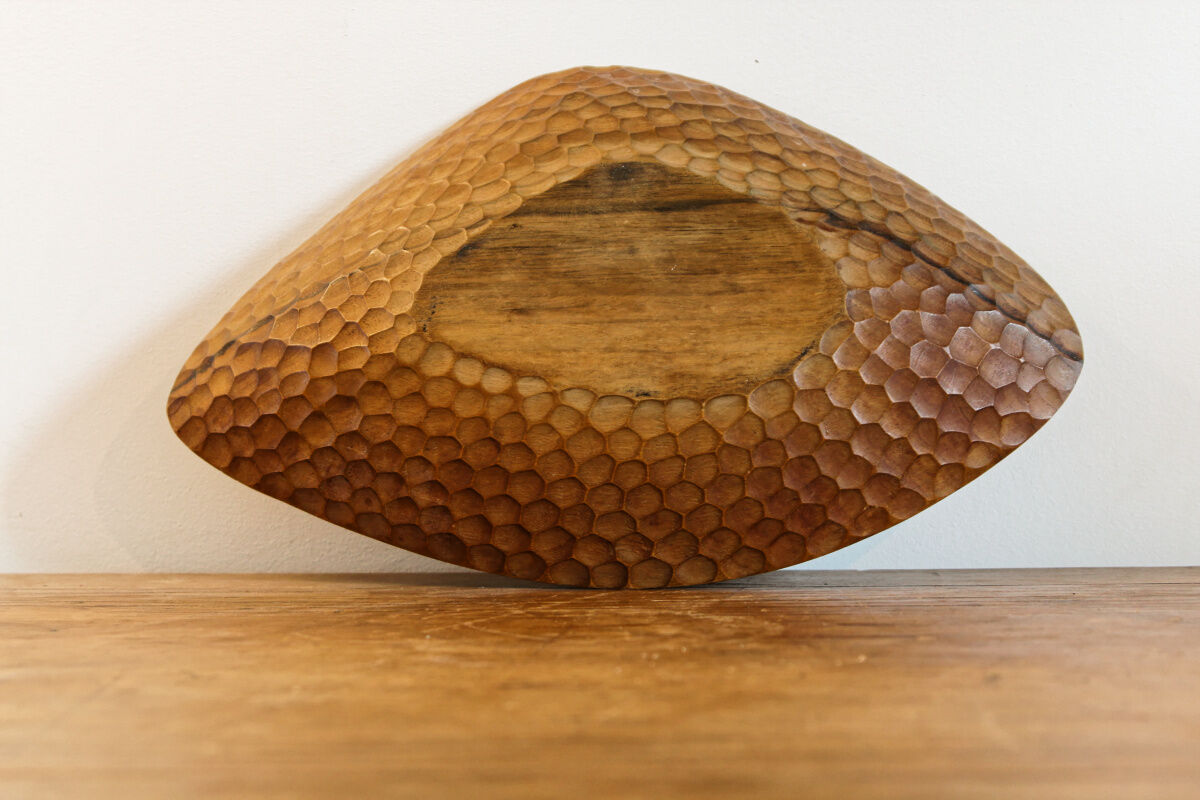 Carved wooden fruit cup