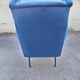 Chair with blue velvet backrest, 1960s