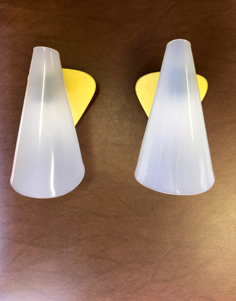Pair of cone wall lamps 50s