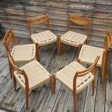 Set of 6 new Scandinavian Danish rope chairs