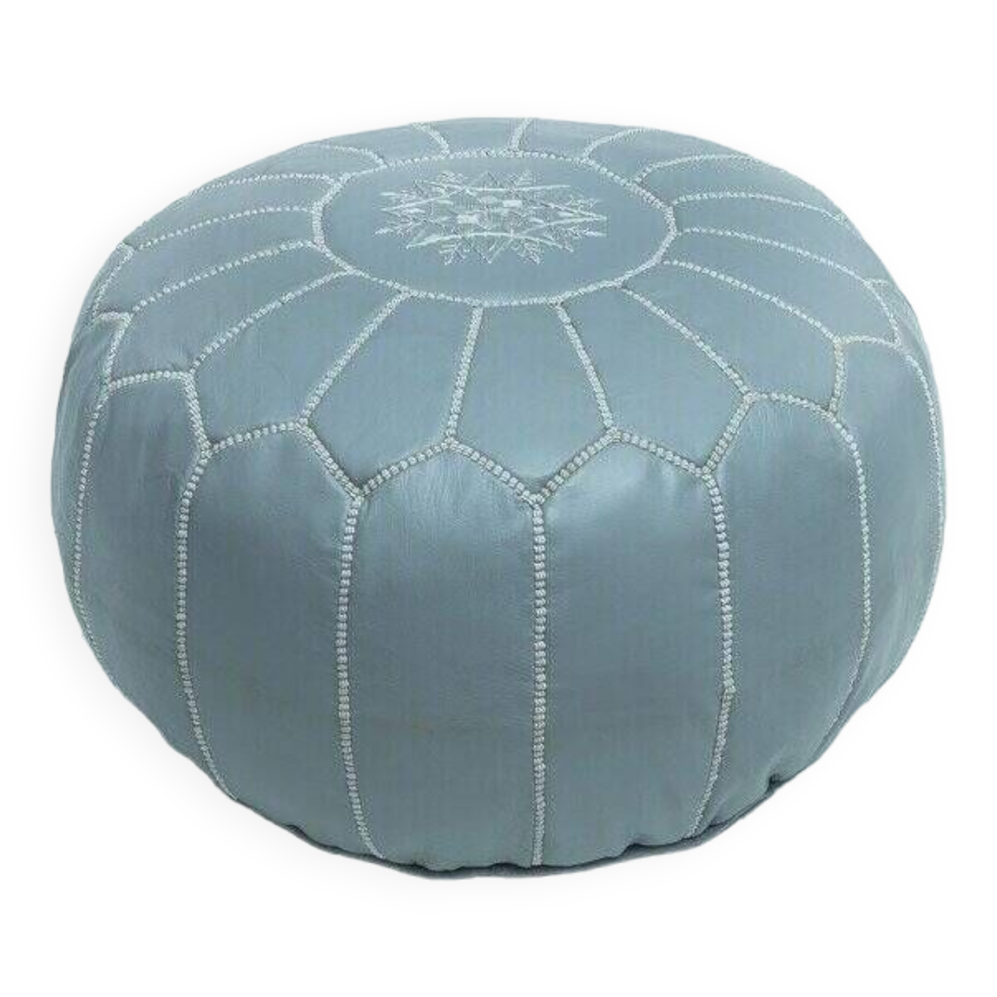 Moroccan leather pouf, moroccan ottoman pouf, gray moroccan pouf, vintage