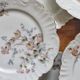 12 assiettes à dessert en porcelaine ancienne décor polychrome floral début XXe