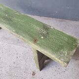 Brocante wooden bench, side table fresh green