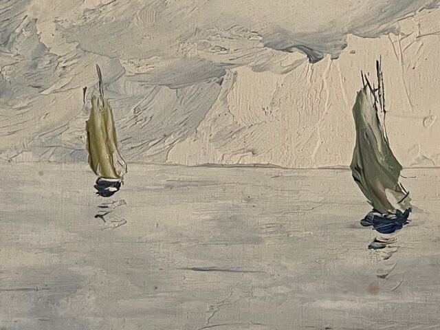 Tableau "Marine" huile sur panneau signée
